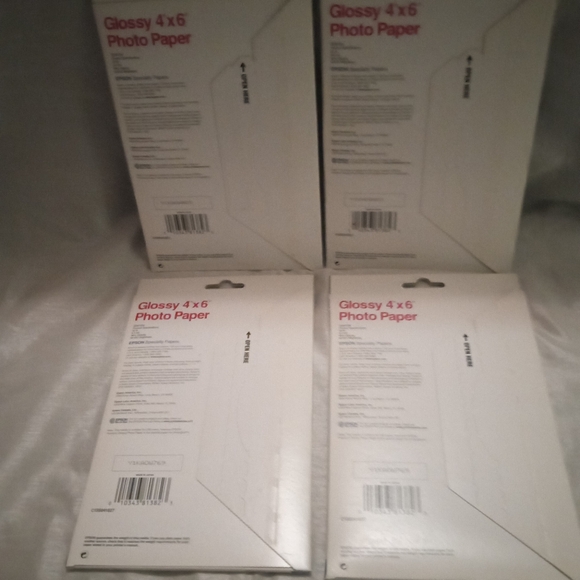4 Epson Glossy Photo Paper 4x6 - Classic White